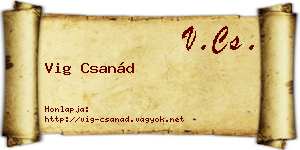 Vig Csanád névjegykártya